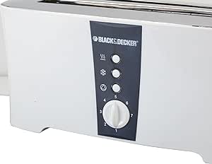 BLACK+DECKER 1350W 4 Slice cool touch Toaster with Electronic Browning Control White ET124-B5,