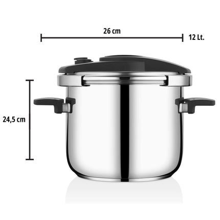 Amboss.12L Pressure Cooker Stainless Steel Made In Turkey