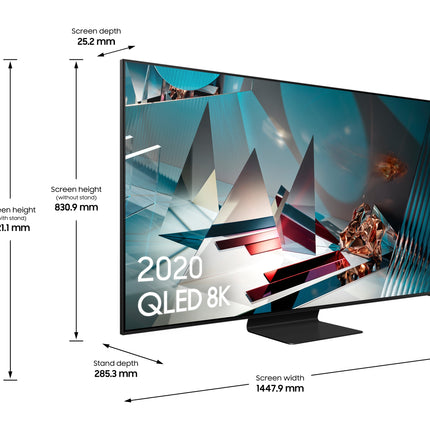 Samsung Series 8 QE65Q800TAT 165.1 cm (65") 8K Ultra HD Smart TV Wi-Fi Black