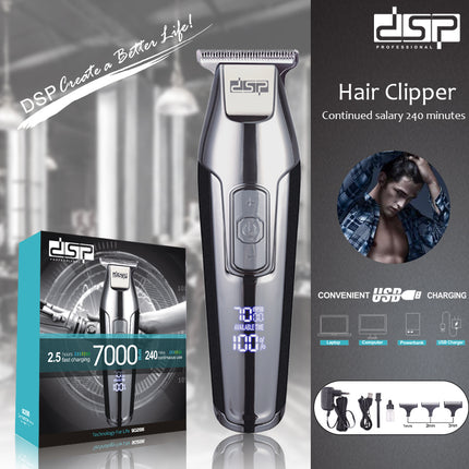 DSP Hot Sale Professional Cordless Electric Cutter Clippers for Men 7000 RPM Hair Clipper Rechargeable Wireless Hair Trimmer 5W