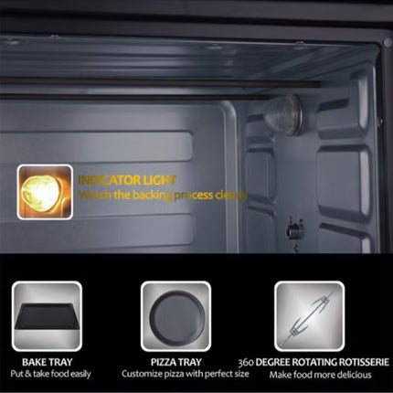 معالج إشارة رقمي 2000 واط 48L فرن محمصة كهربائي عالي الطاقة مع مؤقت درجة حرارة قابل للتعديل مع رأسين للموقد بقوة 1000 وات + 600 وات KT48B