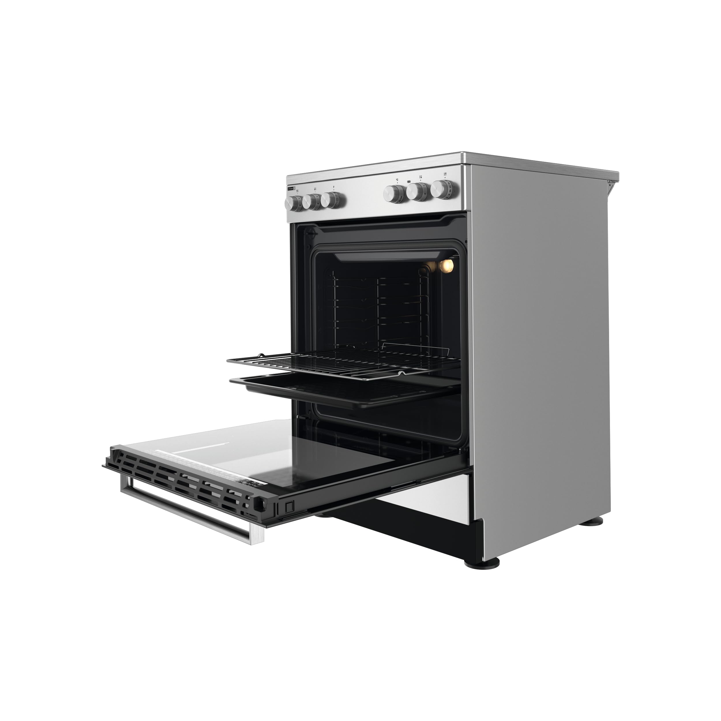 WHIRLPOOL 60CM CERAMIC COOKER-STEEL,WS68V8KHX,