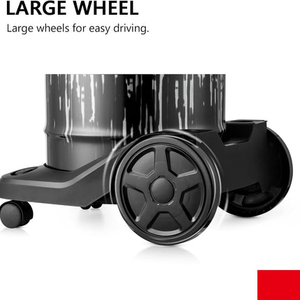 Toshiba Drum Type Vacuum Cleaner, 22000Pa Suction 2200 Watts 22 Liters Push Handle & Big Wheels Blowing Function, Ideal for Home & Car Interior Cleaning, Grey/Black, VC-DR220A, 1-Year Warranty