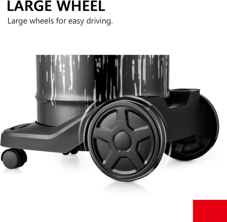 Toshiba Drum Type Vacuum Cleaner, 22000Pa Suction 2200 Watts 22 Liters Push Handle & Big Wheels Blowing Function, Ideal for Home & Car Interior Cleaning, Grey/Black, VC-DR220A, 1-Year Warranty