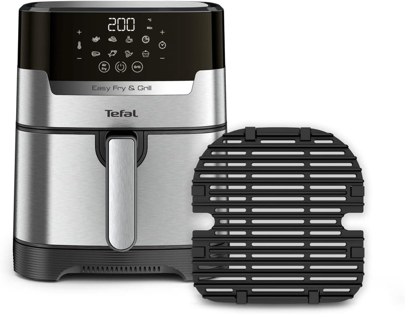 TEFAL Air Fryer | Easy Fry & Grill Digital 2-in-1 |4.2 L Capacity | 1550 W | Healthy Cooking | Air Fry + Grill | 8 Automatic Programs |Adjustable Temperature | Timer | | EY505D27