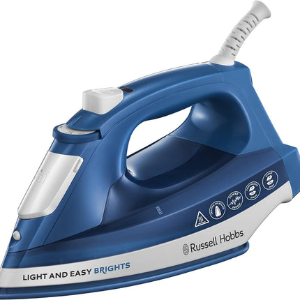 Russell Hobbs Steam Iron 2400W Max Power, Portable Clothing Iron, Quick Heat-up with Non-Stick Ceramic Soleplate, Auto-off Function, Continuous & Vertical Steam,  Blue 26483GCC