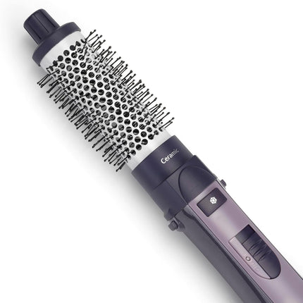 طقم تصفيف الشعر الكامل من بيبي ليس إير ستايلر | ١٢٠٠ واط | فرش حرارية ٣٨ مم، فرش ثابتة ٢٥ مم، فرش ناعمة ٢٠ مم | تحكم أيوني بالتجعد | ٣ إعدادات حرارة | (AS121SDE)