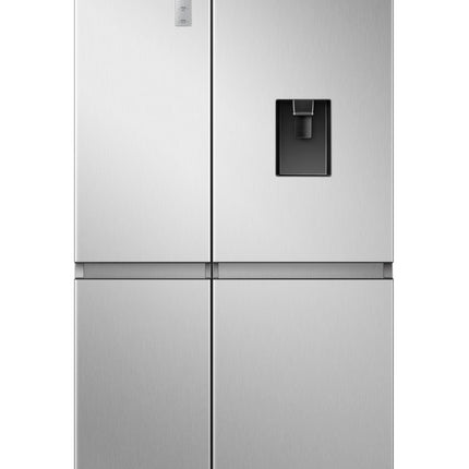 Hisense RS3N668SMI3 - ثلاجة ببابين جنبًا إلى جنب 869L ثلاجة، موزع مياه بدون سباكة، منطقة تحكم مزدوجة في درجة الحرارة، عاكس متين، 91×71.7×179.5 سم (طول×عرض×ارتفاع)، فضي