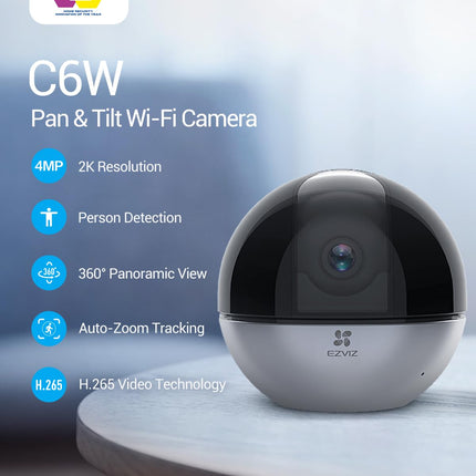 EZVIZ C6W Security Camera, Smart WiFi Camera, 4MP Home Camera with Motion Detection, Auto Zoom Tracking, 360° Night Vision, True- WDR, Two Way Talk, Privacy Shutter, Instant Alert, works with Alexa