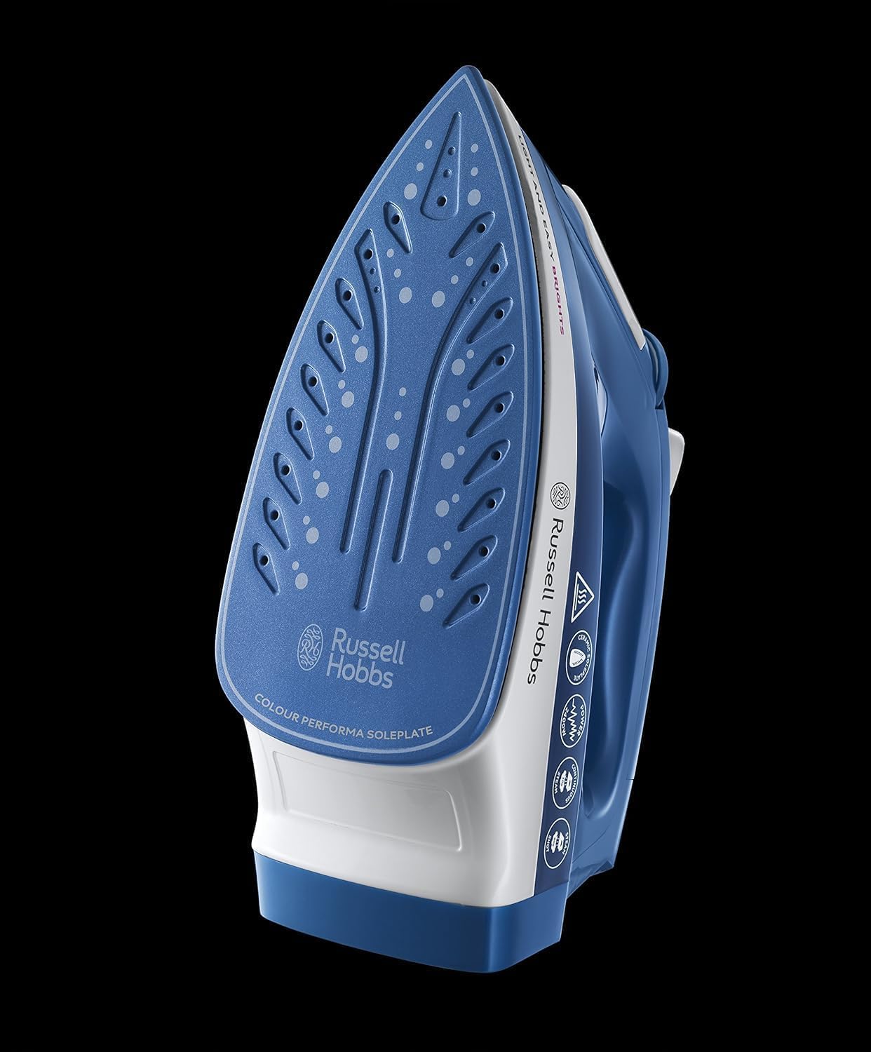 Russell Hobbs Steam Iron 2400W Max Power, Portable Clothing Iron, Quick Heat-up with Non-Stick Ceramic Soleplate, Auto-off Function, Continuous & Vertical Steam,  Blue 26483GCC