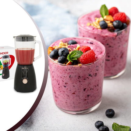 MAGNANI 600W Standmixer mit 1,5l Glasbehälter für Smoothies & Suppen, Elektrischer Mixer Blender aus Edelstahl & Glas, Hochleistungsmixer in Schwarz & Roségold