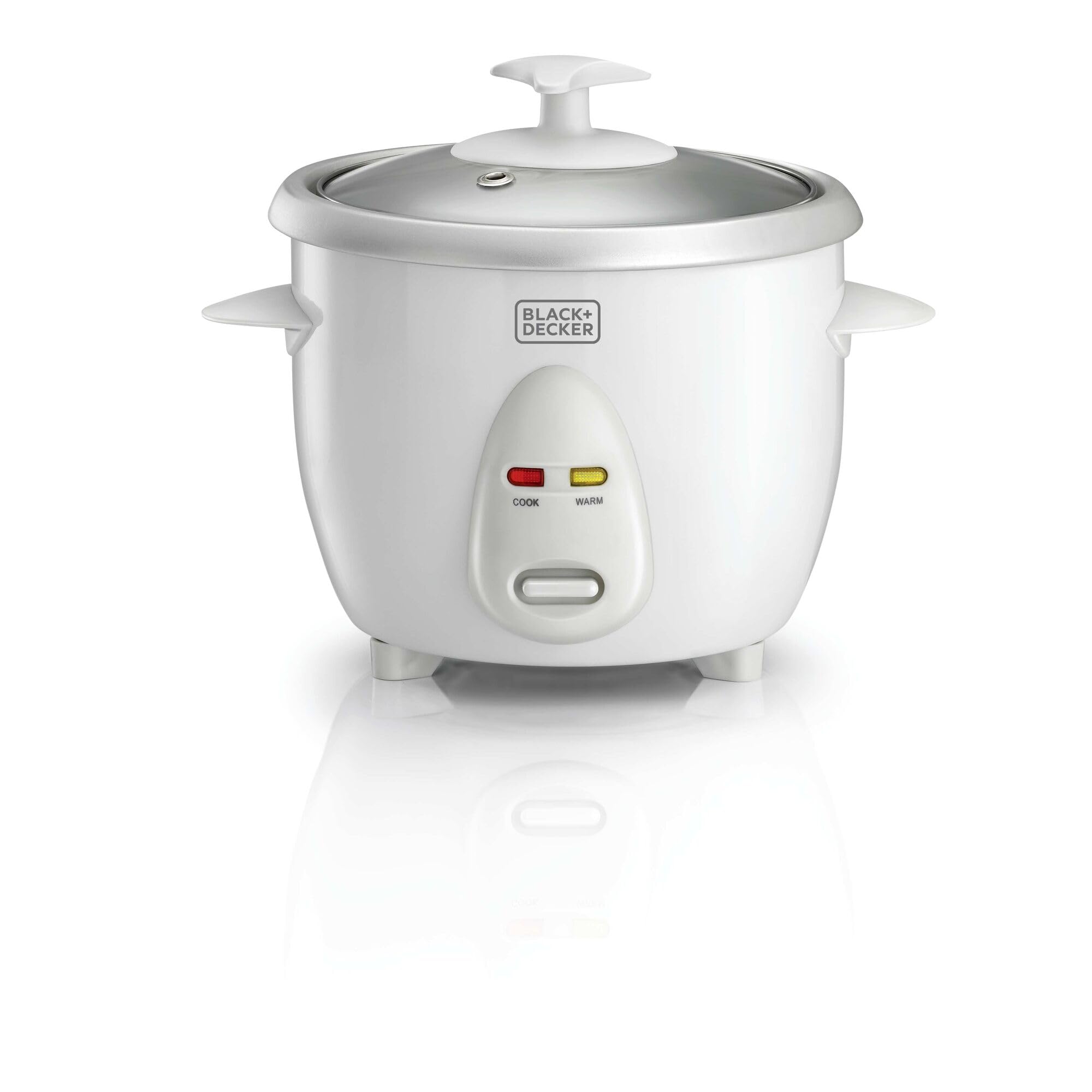 Black & Decker 350W 0.6L Rice Cooker With Removable NonStick Bowl, Steaming Tray, Water Level Indicator And A Glass Lid With Cool Touch, For Healthy Meals RC650-B5