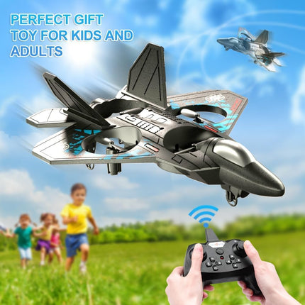 BORTONY RC Helicopter Plane for Kids LO712, 2.4Ghz Remote Control Jet Fighter Airplane 3D Flip Quadcopter Toy Gifts, Cool Lights Stunt Airplane Roll Hovering for Boys Beginners (LO712)