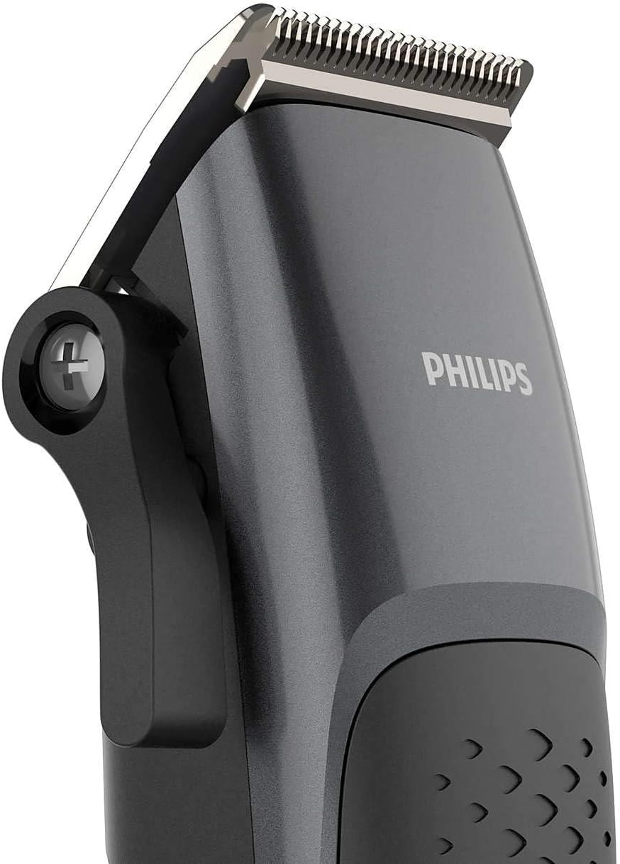 Philips Hairclipper Series 3000 Home Clipper Copper Motor Coil, Durable, Steel Blades, 2.4M Cord, 4 Click-On Combs, Hc310013