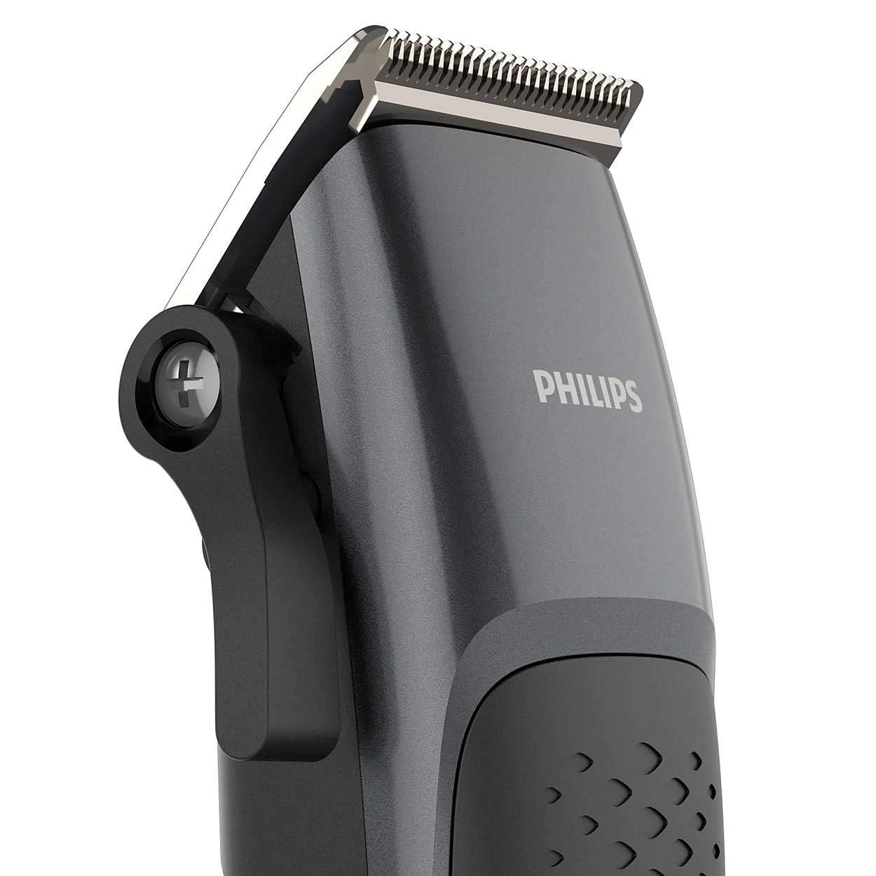 Philips Hairclipper Series 3000 Home Clipper Copper Motor Coil, Durable, Steel Blades, 2.4M Cord, 4 Click-On Combs, Hc310013