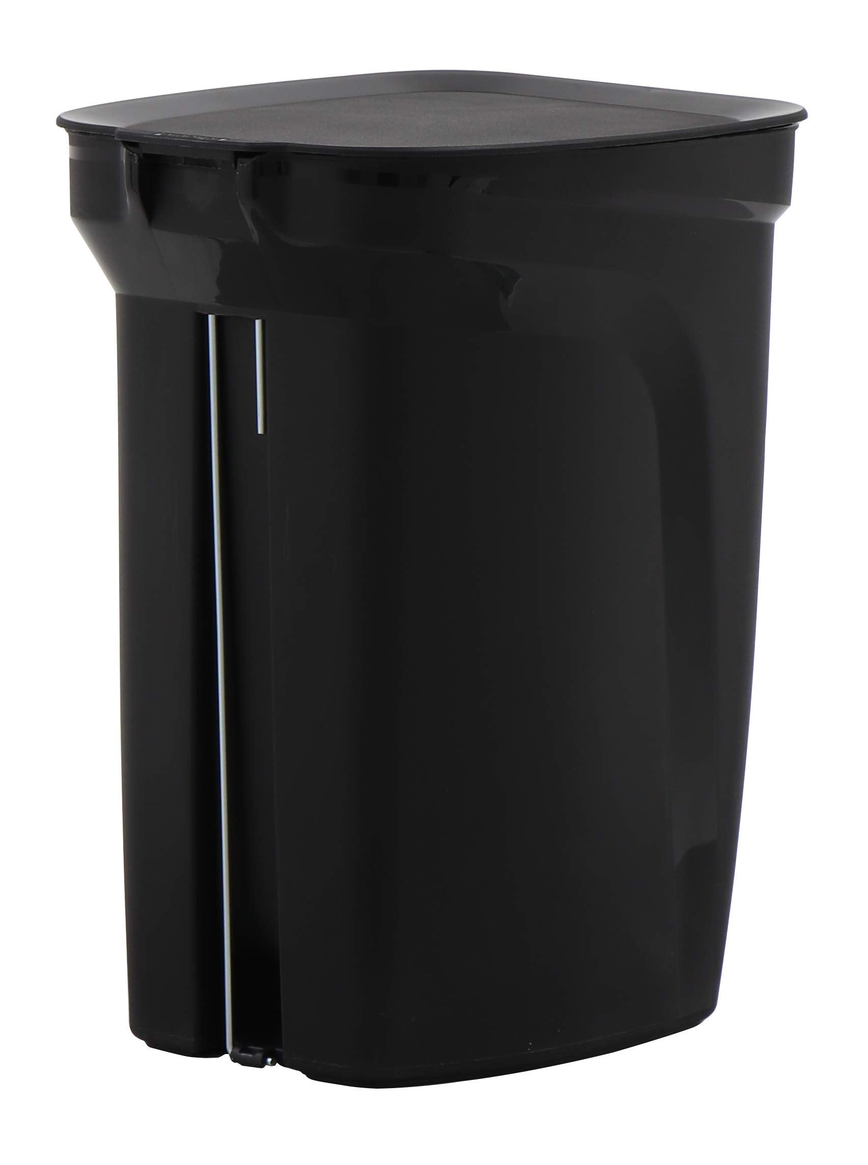 Tramontina Compact Black Polypropylene Compact Trash Can with a Galvanized Steel Rod 10L