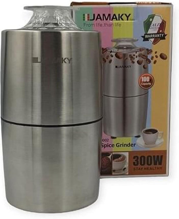 JAMAKY Italy Coffee grinder with Italian technology, 300 watts, design combines performance and beauty, practical and quick to prepare, model (JMK9002)