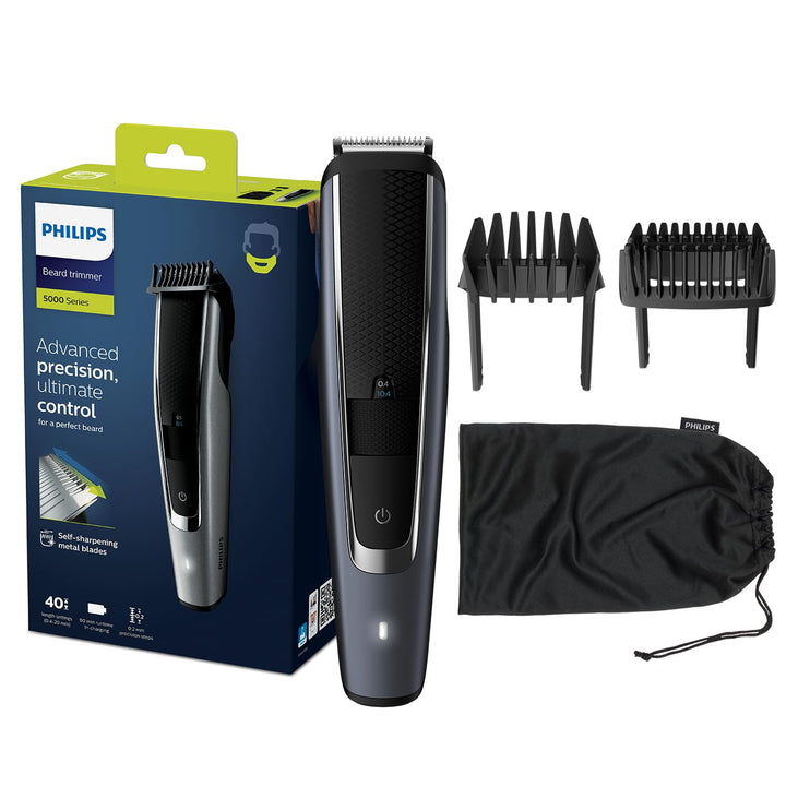 Philips Beard Trimmer BT5502/13 | Lift & Trim PRO for Even Beard | 40 Length Settings | Corded & Cordless | Maintenance-Free Blades, No Oil Needed| 90min Battery, Waterproof, Storage Pouch