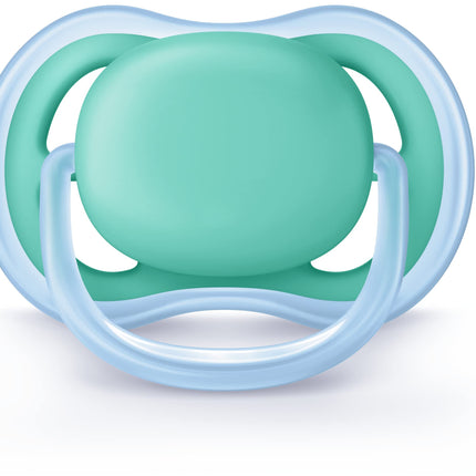 Philips Avent Ultra Air Pacifier, 6-18 Months, Blue/Green, 2 Pack, SCF244/22