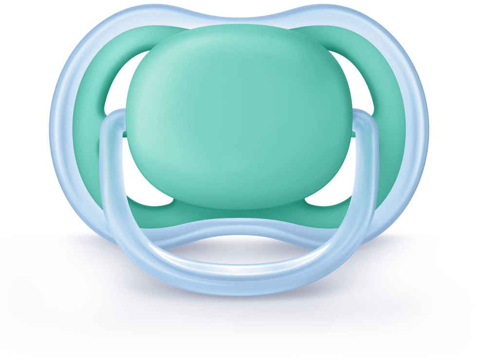 Philips Avent Ultra Air Pacifier, 6-18 Months, Blue/Green, 2 Pack, SCF244/22