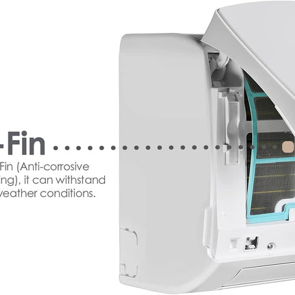 مكيف هواء سبليت سوبر جنرال، 3 طن، 36000 وحدة حرارية بريطانية، ضاغط ترددي، إعادة تشغيل تلقائي، زعنفة ذهبية، دوران في 4 اتجاهات، SGS-370-CE، أبيض - 134 × 45 × 38 سم، ضمان لمدة عام واحد