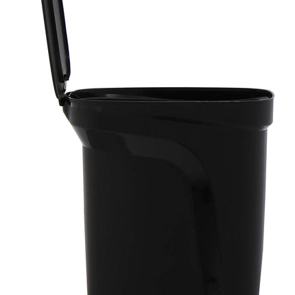 Tramontina Compact Black Polypropylene Compact Trash Can with a Galvanized Steel Rod 10L