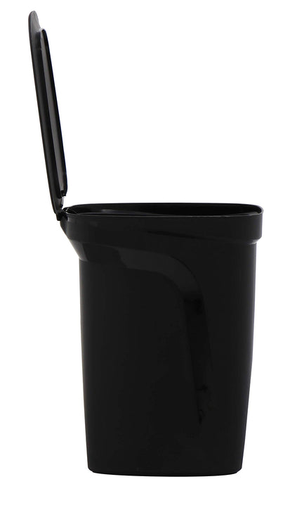 Tramontina Compact Black Polypropylene Compact Trash Can with a Galvanized Steel Rod 10L