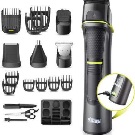DSP Beard Trimmer 14 in 1 Cordless Hair Clippers Body Nose Hair Trimmer for Men Mustache Trimmer Magnetic USB Rechargeable Waterproof Mens Grooming Kit