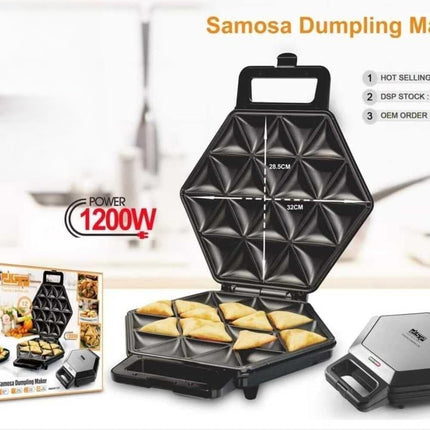 DSP KC1221 Samosa Dumpling Maker with 8 Cavity Mold, 1200W Power, Non-Stick Coating, Perfect for Home or Commercial Use