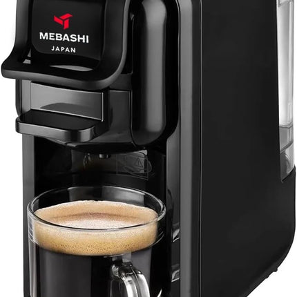 MEBASHI 3-in-1 Multifunction Espresso Capsule Coffee Machine, 600ML Water Tank, 19 Bar Pressure, Auto Shut Off | (ME-CEM302) (Black)|1450W