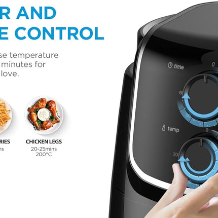 Midea - Air Fryer Mechanical - 4L -MF-TN40D2 Black /1500W