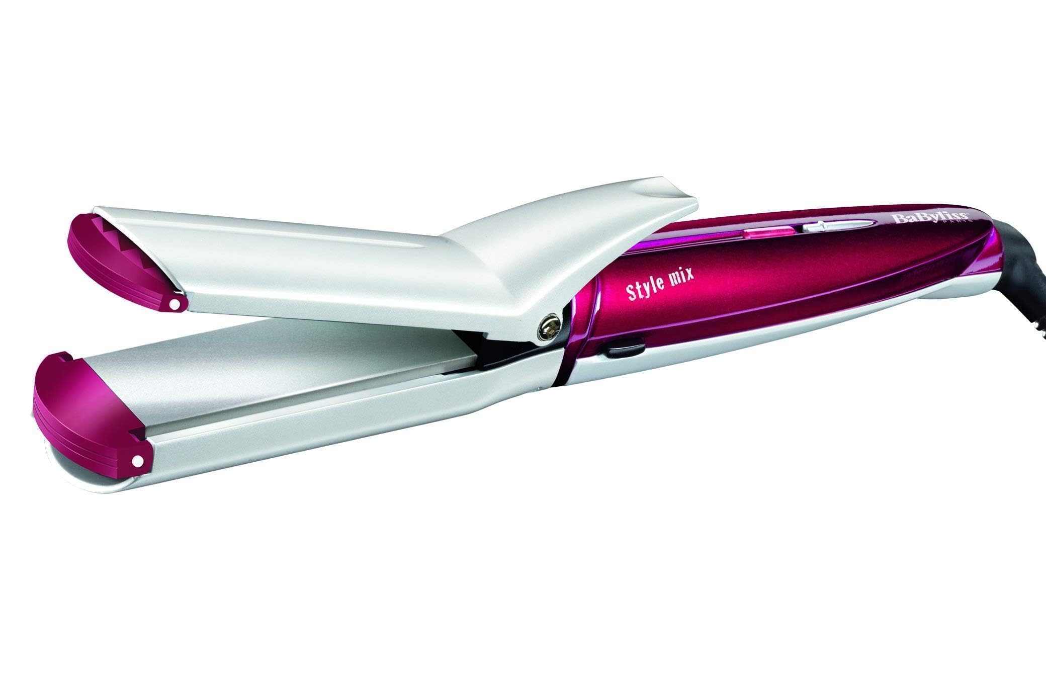 BaByliss Multi Styler 10-In-1 Hair Styler | 6 Style Settings For Perfect Hair Style | With Curling/ Straightening/ Crimping/ Waver/ Spiral Plates & Hair Pins | Shock & Break Proof | MS22SDE (Purple)(يوجد نقص في الاكسسوارات)