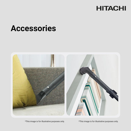 HITACHI Drum Vacuum Cleaner 2100 Watts, 18L Tank Dust Capacity, Aero Power Brush to Clean Efficiently, Metal Pipe, Dusting Brush & Crevice Nozzle, Washable Filter, Best for Home & Office, CV955NBLGCM
