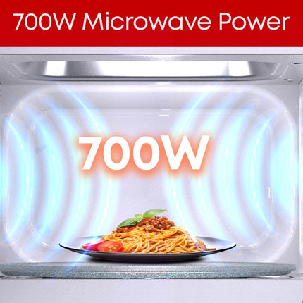 Tornado 20 Liters Solo Microwave Oven with 5 Power Levels, 700W, Defrost Function, 35 Minutes Timer, White, TWMS-20-W-E