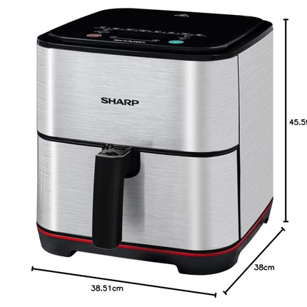 Sharp Air Fryer 1600 Watts, 7 Liters,8 Cook Menu, Non-stick coating - KF-AF70RT-S3