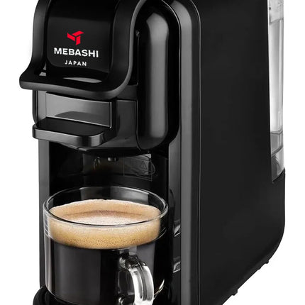 MEBASHI 3-in-1 Multifunction Espresso Capsule Coffee Machine, 600ML Water Tank, 19 Bar Pressure, Auto Shut Off | (ME-CEM302) (Black)|1450W