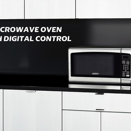 General Gold 34L Microwave Oven, 1000W Power, Digital Control, Black Stainless Steel Finish, Large Capacity 34 Liter Microwave for Fast Cooking & Reheating, Solol Microwave for Home & Office Use