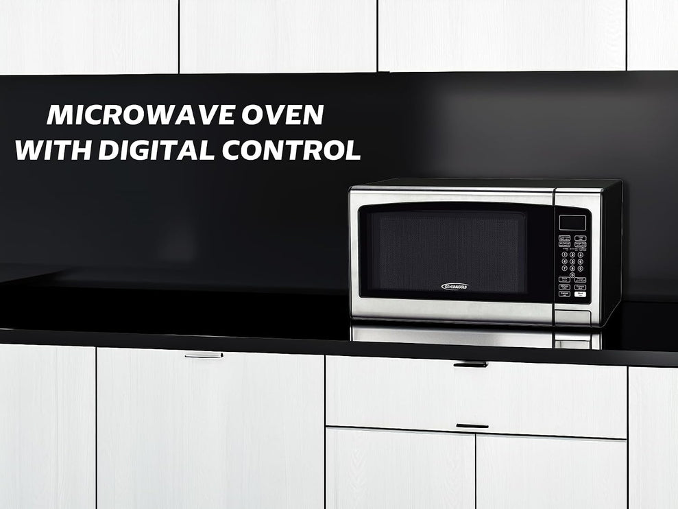 General Gold 34L Microwave Oven, 1000W Power, Digital Control, Black Stainless Steel Finish, Large Capacity 34 Liter Microwave for Fast Cooking & Reheating, Solol Microwave for Home & Office Use