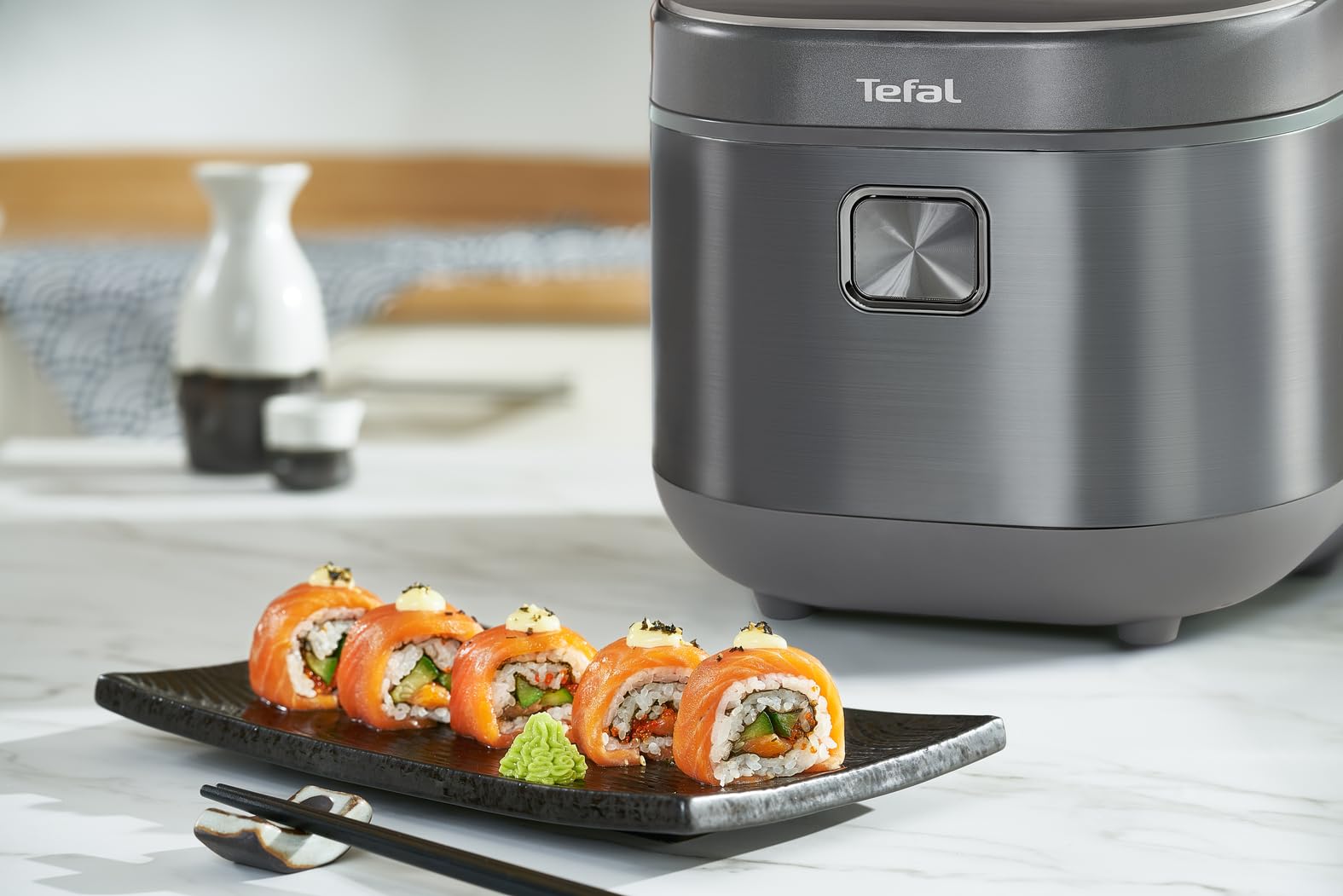 Tefal, Induction Rice Master & Slow Cooker, RK818A, AI Rice Technology, 1.8L/10 Cup Capacity, 14 Cooking Programs, 24h Pre-Set Function. Includes Measuring Cup, Rice Spatula, Soup Spoon and Steamer