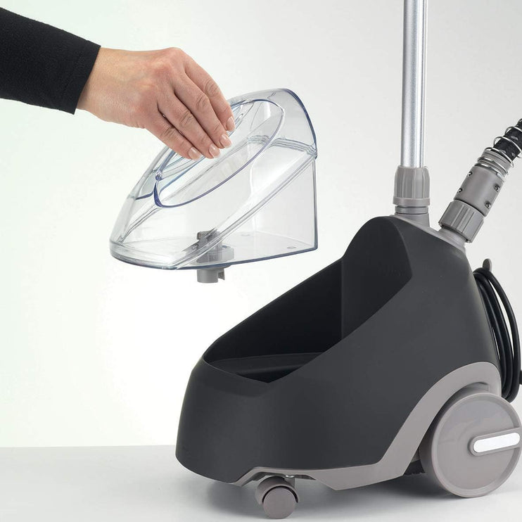 KENWOOD Garment Steamer 1500W with 2L Water Tank Capacity, Rotary Wheels, Folding Rack, Trouser Press, Glove GSP65.500BK Black