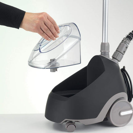 KENWOOD Garment Steamer 1500W with 2L Water Tank Capacity, Rotary Wheels, Folding Rack, Trouser Press, Glove GSP65.500BK Black