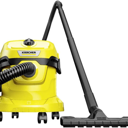 Karcher WD 2Plus V-12/4/18/C Solid-Liquid Extractor Function, 1000 W, Plastic Container: 12 l, Suction Hose: 1.8 m, Cartridge Filter, Floor and Crevice Nozzle 1.628-009.0, V, Yellow