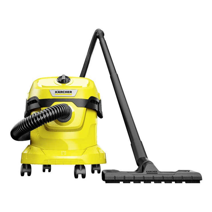 Karcher WD 2Plus V-12/4/18/C Solid-Liquid Extractor Function, 1000 W, Plastic Container: 12 l, Suction Hose: 1.8 m, Cartridge Filter, Floor and Crevice Nozzle 1.628-009.0, V, Yellow