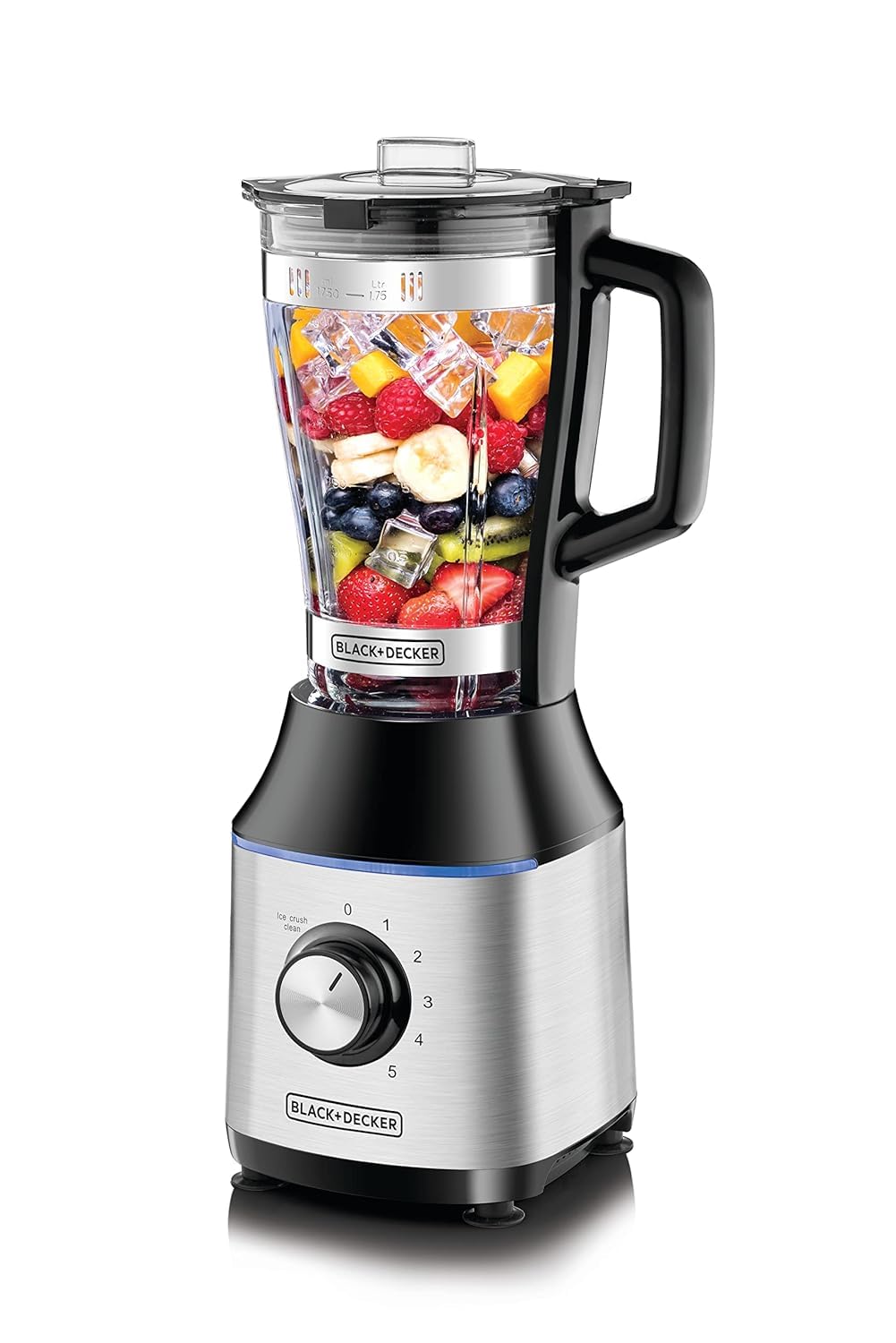 Black & Decker BLACK+DECKER 700W High Speed Premium Blender with Glass Jar Black/Silver BX650G-B5 (يوجد كسر بسيط في الغطاء الخارجي)