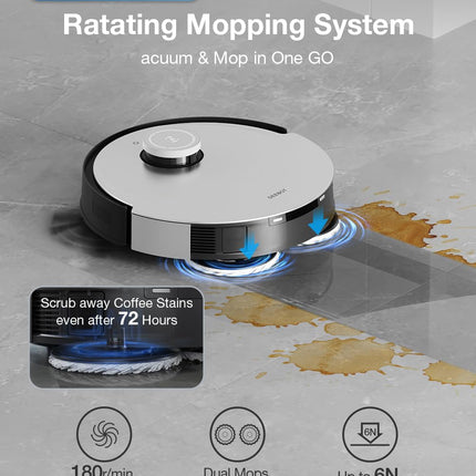 Ecovacs X1 Omni Robotic Vacuum Cleaner (Auto Clean + Auto Empty) Sweeping and Deep Mopping, 5000 Pa Suction, 3D EVIE Technology and Osmo Turbo 2.0, OK, Yeeko Voice Control (1 Year Warranty)