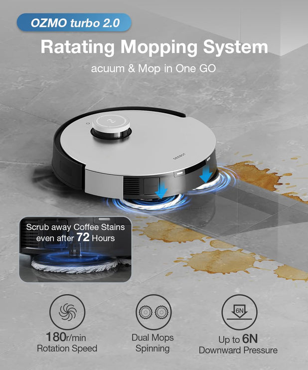 Ecovacs X1 Omni Robotic Vacuum Cleaner (Auto Clean + Auto Empty) Sweeping and Deep Mopping, 5000 Pa Suction, 3D EVIE Technology and Osmo Turbo 2.0, OK, Yeeko Voice Control (1 Year Warranty)