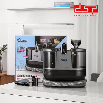DSP Portable Vacuum Cleaner Machine, 1200W Powerful Motor 3 IN 1 Spot Cleaner Lightweight Multifunctional Machine,1.25L/900ml Double Tank Compact Design for Sofa, Carpet, Car and Pet Pads KD2047