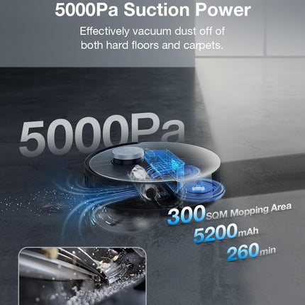 Ecovacs X1 Omni Robotic Vacuum Cleaner (Auto Clean + Auto Empty) Sweeping and Deep Mopping, 5000 Pa Suction, 3D EVIE Technology and Osmo Turbo 2.0, OK, Yeeko Voice Control (1 Year Warranty)