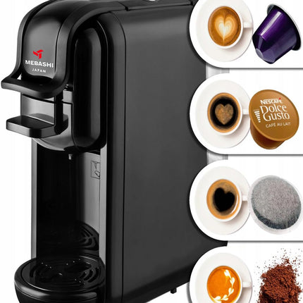 MEBASHI 3-in-1 Multifunction Espresso Capsule Coffee Machine, 600ML Water Tank, 19 Bar Pressure, Auto Shut Off | (ME-CEM302) (Black)|1450W
