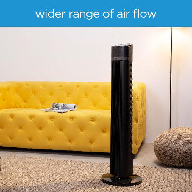 Midea Tower Fan with Multifunction Remote Control, 3 Wind modes-Natural | Slumberous & Normal, Three Dimensional Angle Air Flow, 15 Hours Timer Perfectly Suitable for Home or Office, FZ10-18TRB